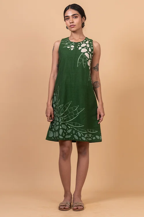 Okhai "River" Hand Applique and Embroidery work Pure Cotton Dress - Image 2