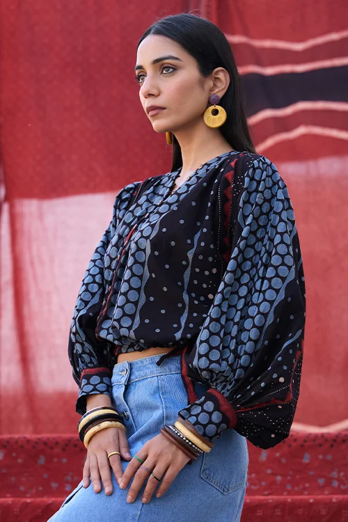 Okhai "Riyal" Cotton Ajrakh Top - Image 6