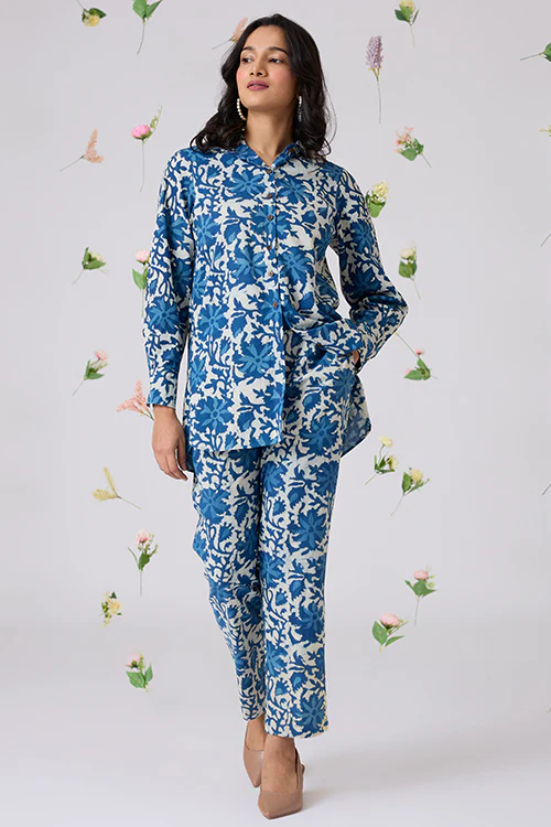 Okhai "Rozana" Handblock Printed Pure Cotton Shirt Pant Set - Image 10