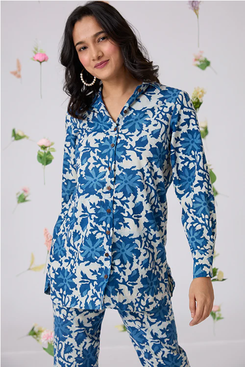 Okhai "Rozana" Handblock Printed Pure Cotton Shirt Pant Set - Image 11