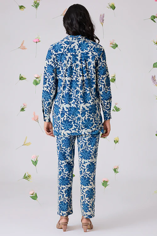 Okhai "Rozana" Handblock Printed Pure Cotton Shirt Pant Set - Image 2