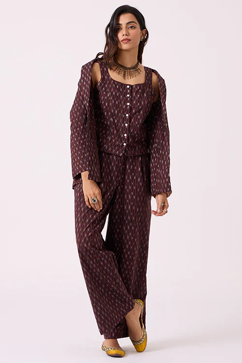 Okhai "Rustine" Pure Cotton Ikat Blazer - Image 4