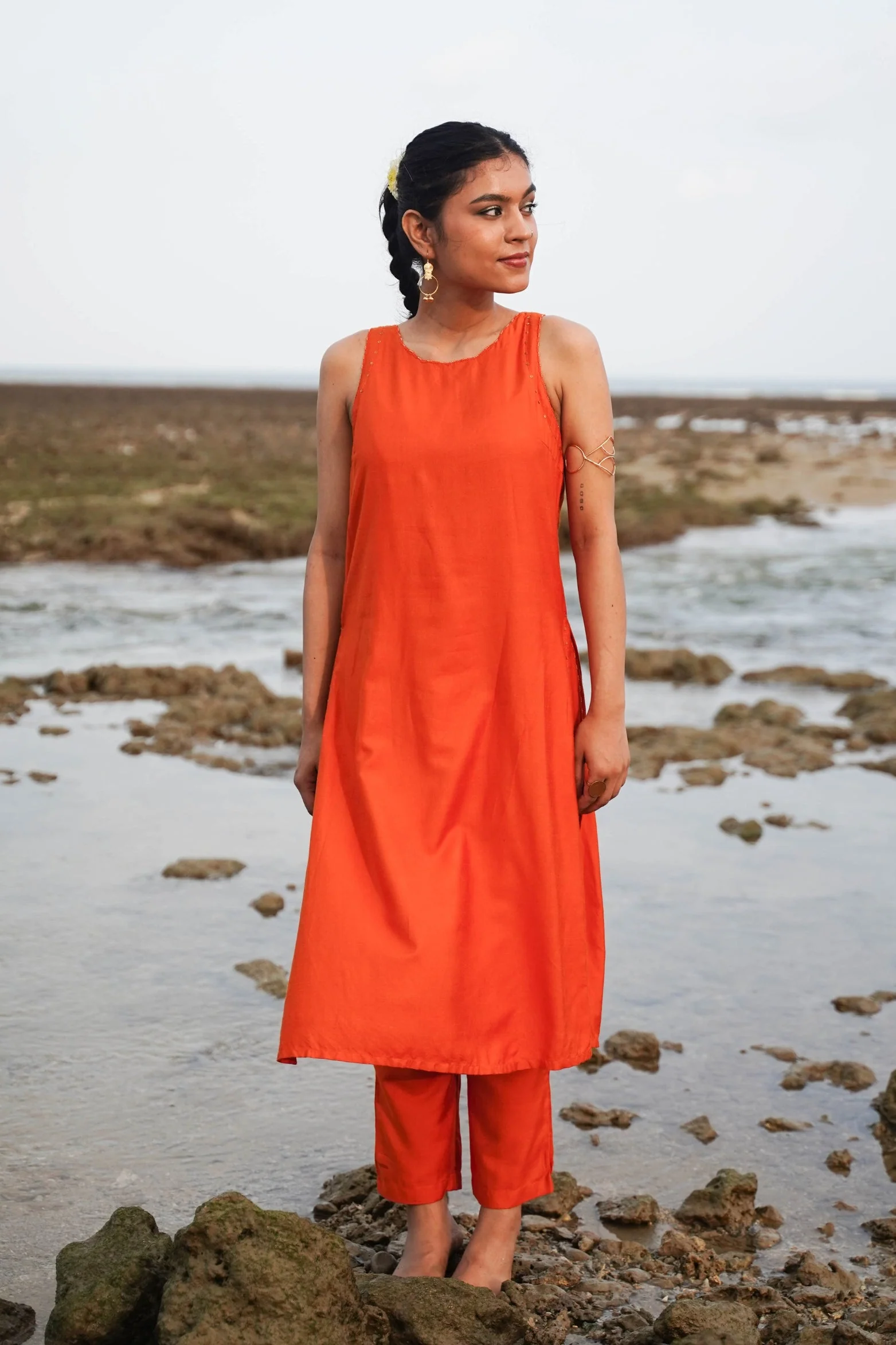 Okhai "Rustique" Hand-Embroidered Tikki and Beadwork Silk Blend Kurta Pant Set - Image 14