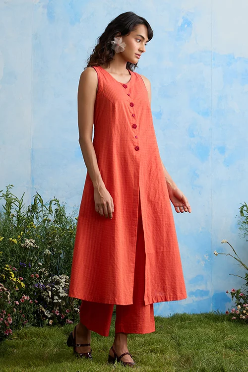 Okhai "Saffron" Cotton Kurta Pant Set - Image 3