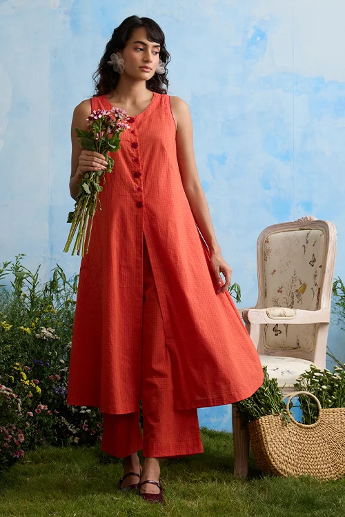 Okhai "Saffron" Cotton Kurta Pant Set - Image 6