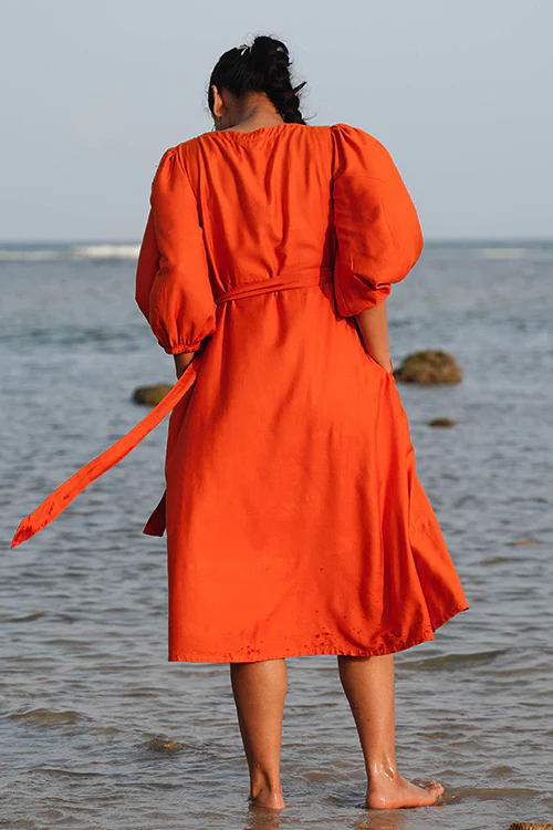 Okhai "Saffron Echo" Silk Blend Wrap Dress - Image 5