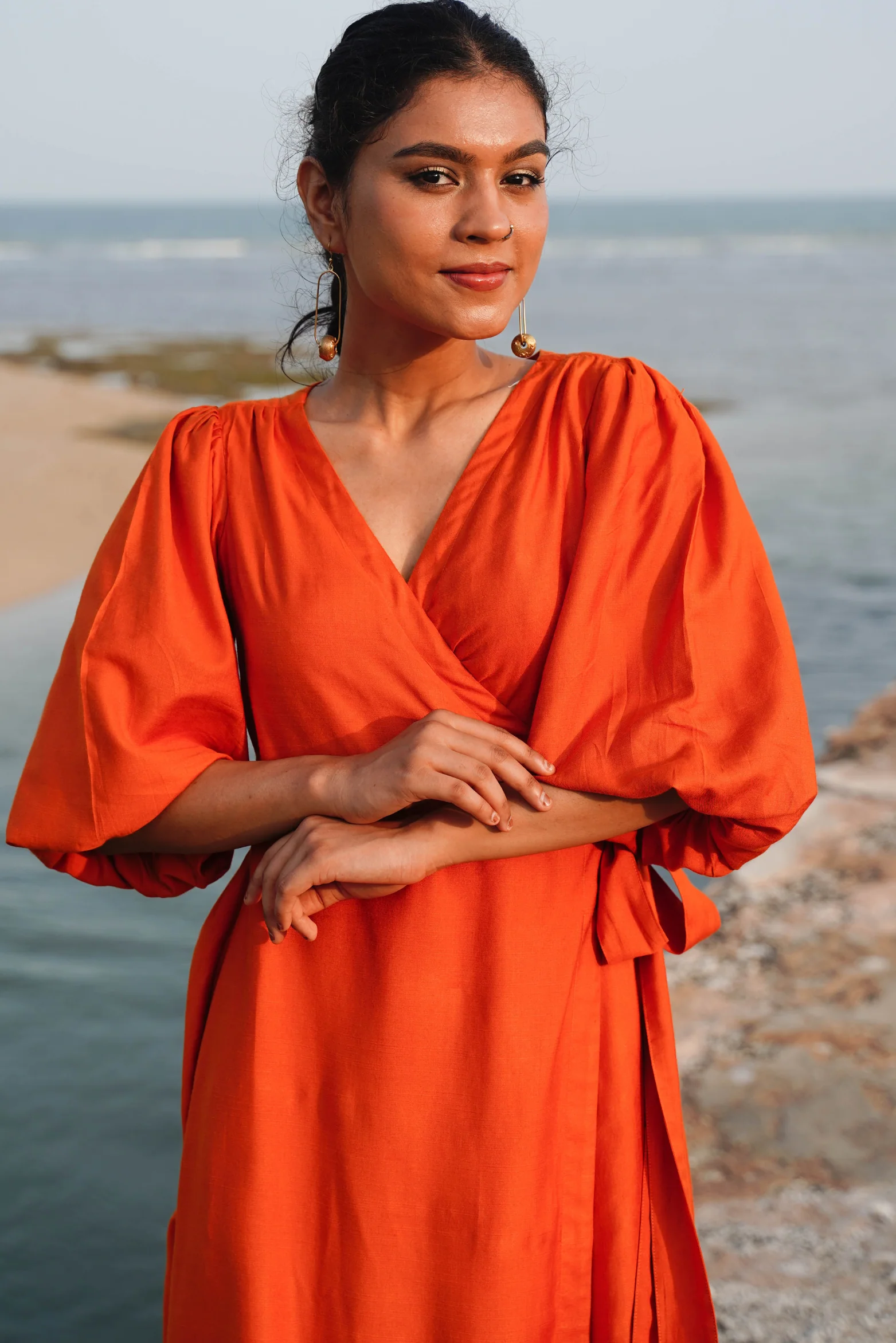 Okhai "Saffron Echo" Silk Blend Wrap Dress - Image 8