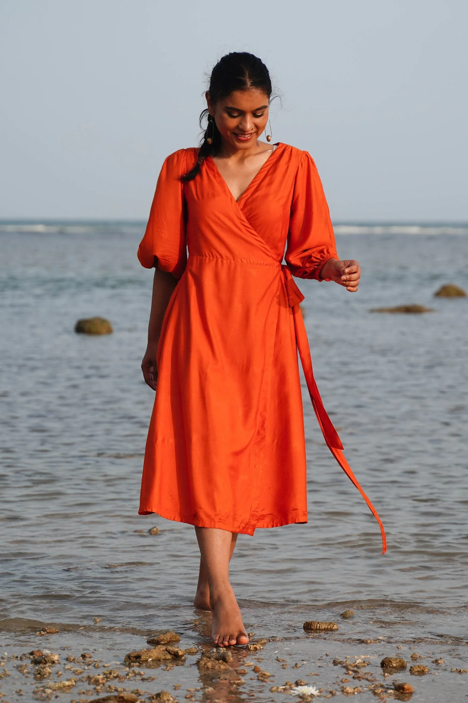 Okhai "Saffron Echo" Silk Blend Wrap Dress - Image 9