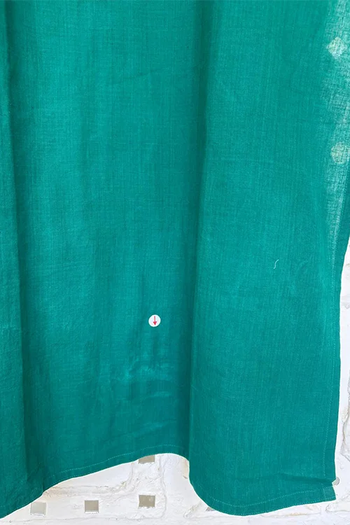 Okhai "Sarang" Hand-Embroidered and Mirrorwork Pure Cotton Emerald Green Kurta | Rescue - Image 4