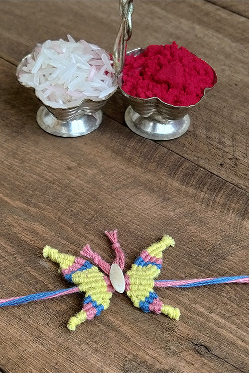 Okhai 'Sarayu' Butterfly Organic Cotton Thread Rakhi - Image 2