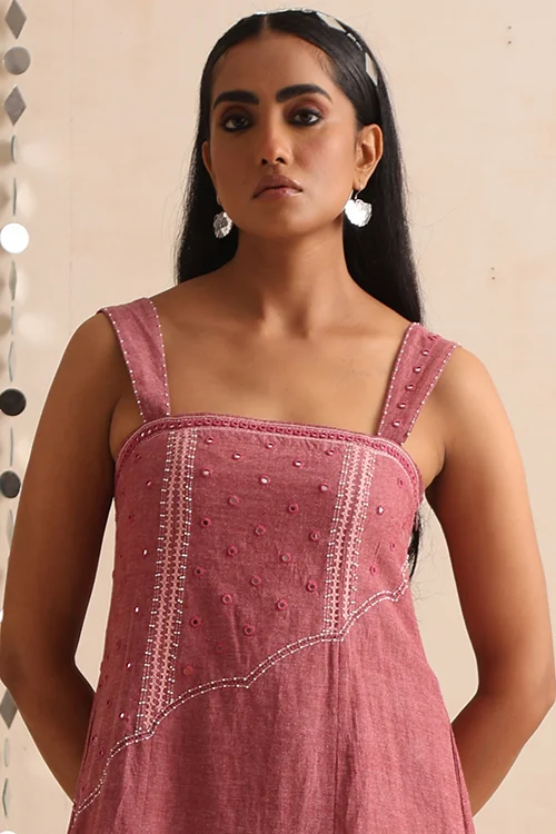 Okhai "Sitaara" Hand-Embroidered Pure Cotton Dress - Image 3