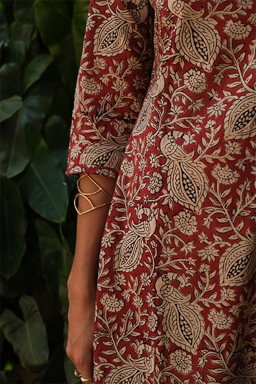 Okhai "Solitaire" Handblock Printed Pure Cotton Kurta Set - Image 3