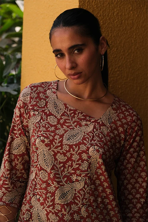 Okhai "Solitaire" Handblock Printed Pure Cotton Kurta Set - Image 5
