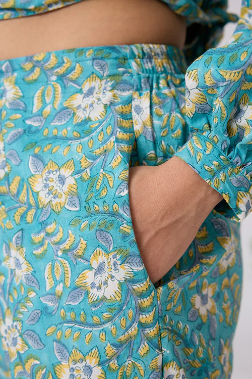 Okhai "Solitude" Handblock Printed Pure Cotton Top Pants Set - Image 8