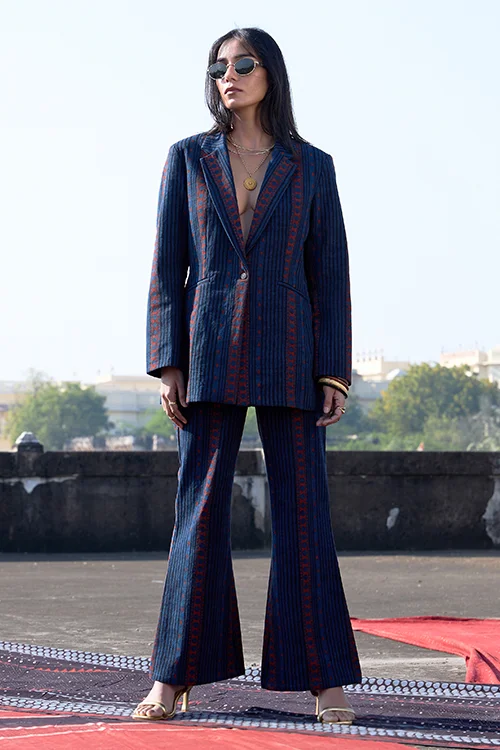 Okhai "Stripes" Cotton Twill Ajrakh Blazer - Image 2