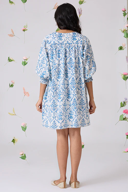 Okhai "Sukoon" Handblock Printed Pure Cotton Dress - Image 2
