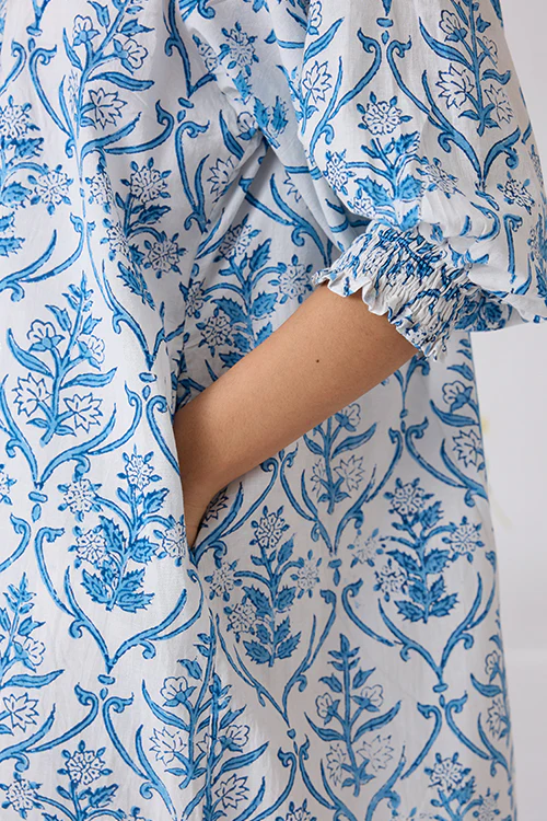 Okhai "Sukoon" Handblock Printed Pure Cotton Dress - Image 5