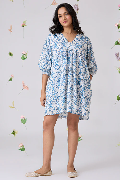 Okhai "Sukoon" Handblock Printed Pure Cotton Dress - Image 7