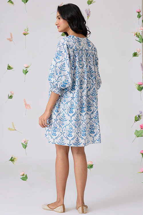 Okhai "Sukoon" Handblock Printed Pure Cotton Dress - Image 8