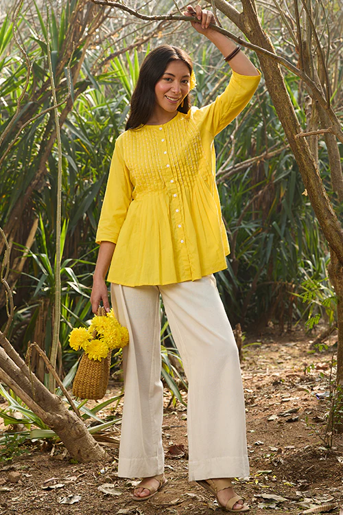 Okhai “Sun Rays” Hand-Embroidered Pure Cotton Top - Image 6