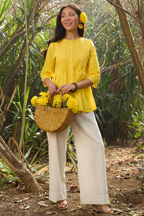 Okhai “Sun Rays” Hand-Embroidered Pure Cotton Top - Image 7