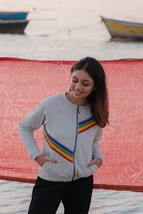 Okhai 'Sunbeam' Cotton Slub Bomber Jacket - Image 4