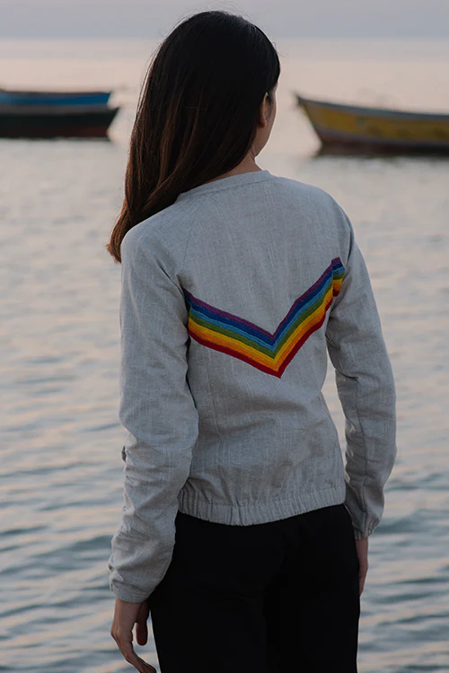 Okhai 'Sunbeam' Cotton Slub Bomber Jacket - Image 5