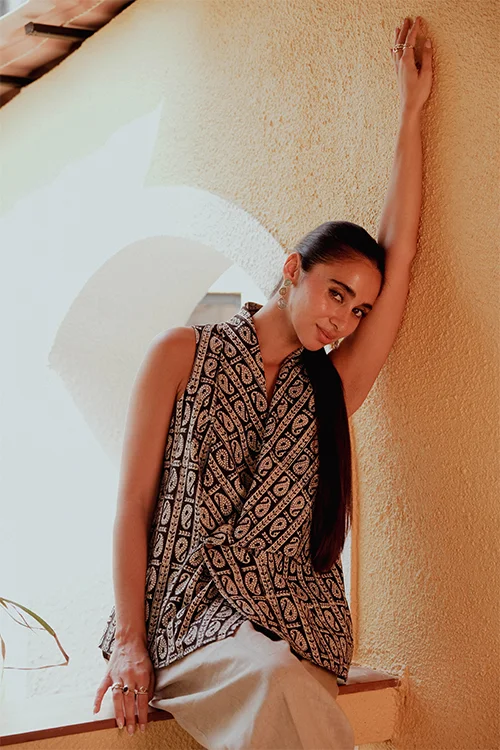 Okhai "Syahi" Handblock Printed Pure Cotton Top - Image 5