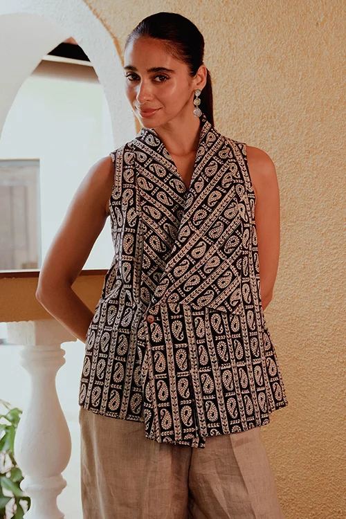 Okhai "Syahi" Handblock Printed Pure Cotton Top - Image 7