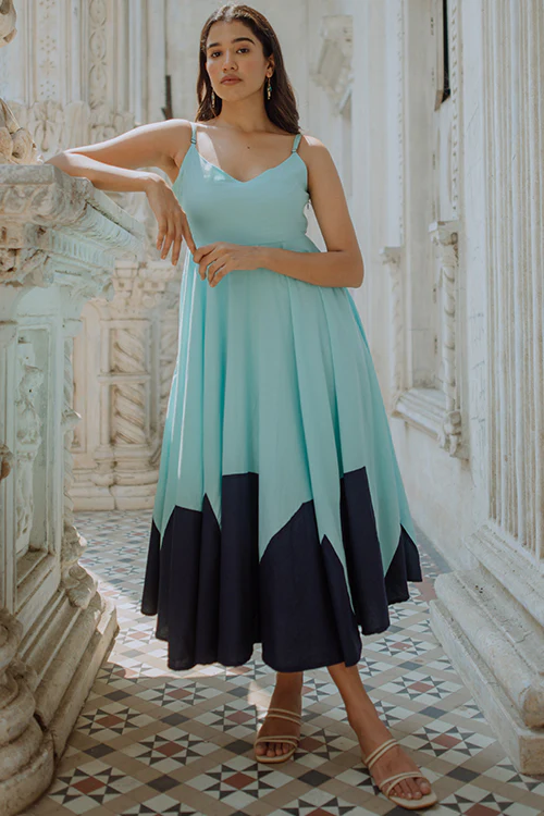 Okhai 'The Heavens' Pure Cotton Double Layered Sling Dress - Image 4