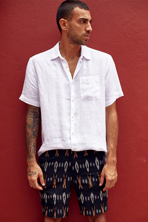 Okhai 'Truth' Pure Cotton Ikat Shorts (Inseam 8") - Image 5