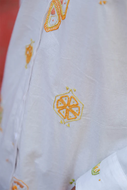 Okhai "Tutti frutti" Rabari Embroidery Pure Cotton anti-fit shirt - Image 4