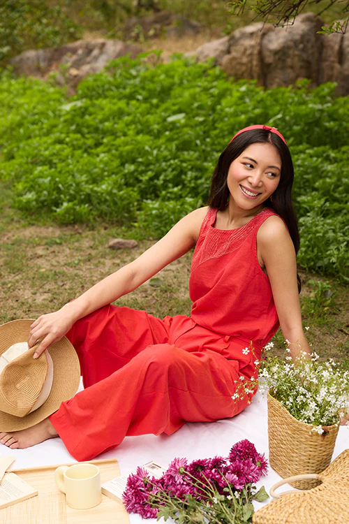 Okhai "Twilight" Hand-Embroidered Pure Cotton Sleeveless Top - Image 9