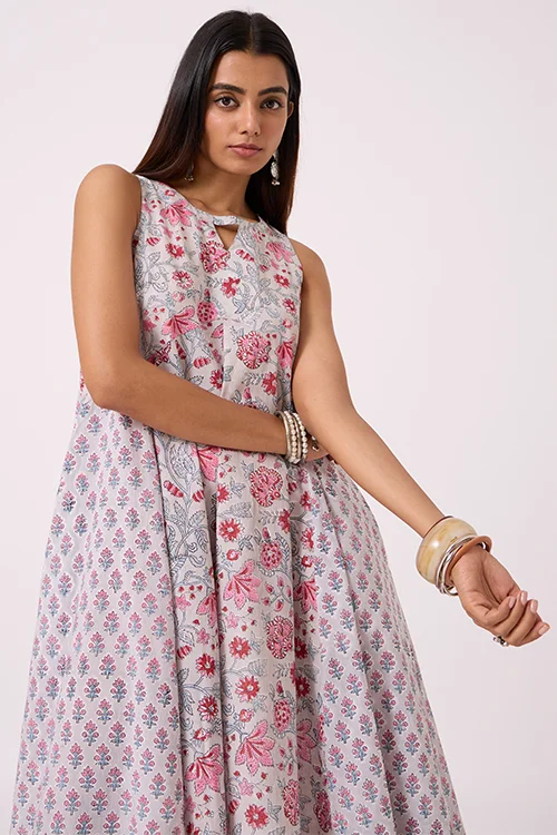 Okhai "Vacay" Hand Block Printed Pure Cotton Sleeveless Dress - Image 2