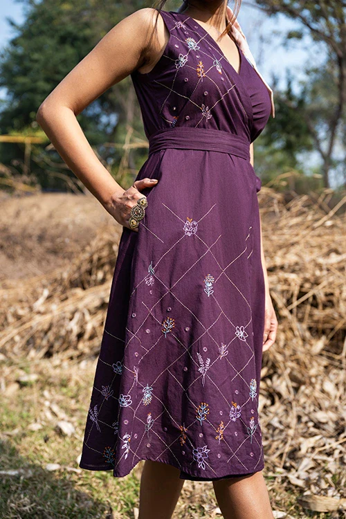 Okhai 'Vinea' Hand Embroidered Mirror Work Dress - Image 5