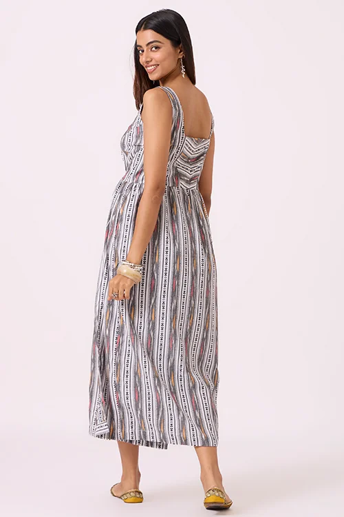 Okhai "Whisper" Pure Cotton Ikat Wrap Dress - Image 4