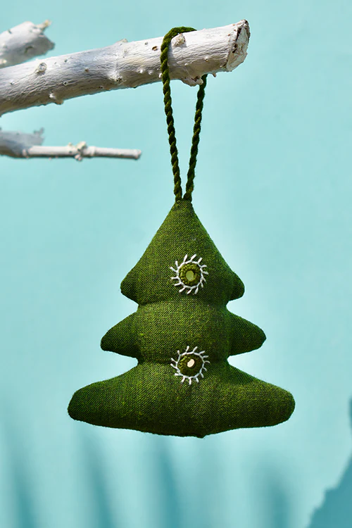 Okhai 'X-mas tree' Hand Embroidered Christmas Ornament
