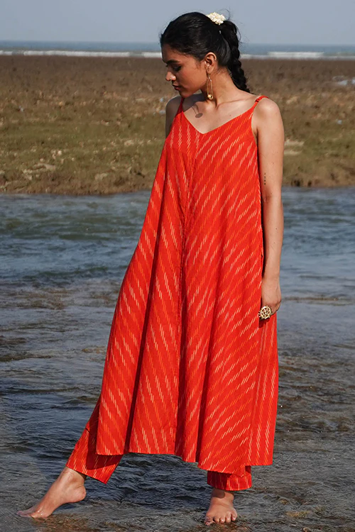 Okhai "Zestful" Cotton Ikat Kurta Pant Set - Image 3