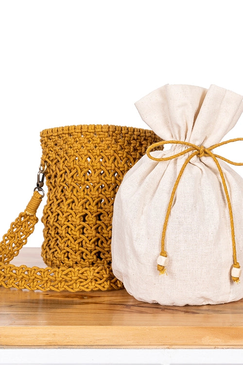 On-The-Go Hand-Knotted Bucket Bag - Image 2