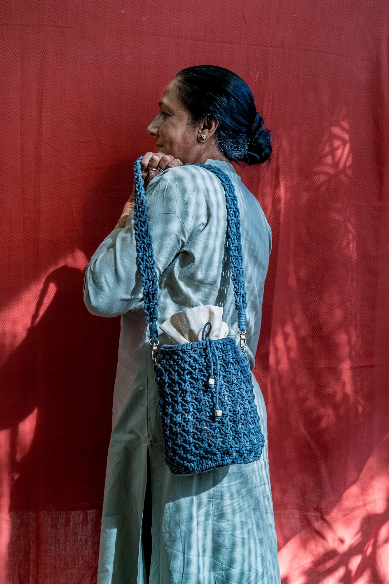 On-The-Go Hand-Knotted Bucket Bag - Image 5