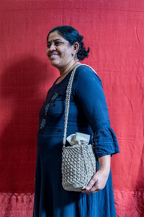 On-The-Go Hand-Knotted Bucket Bag - Image 9