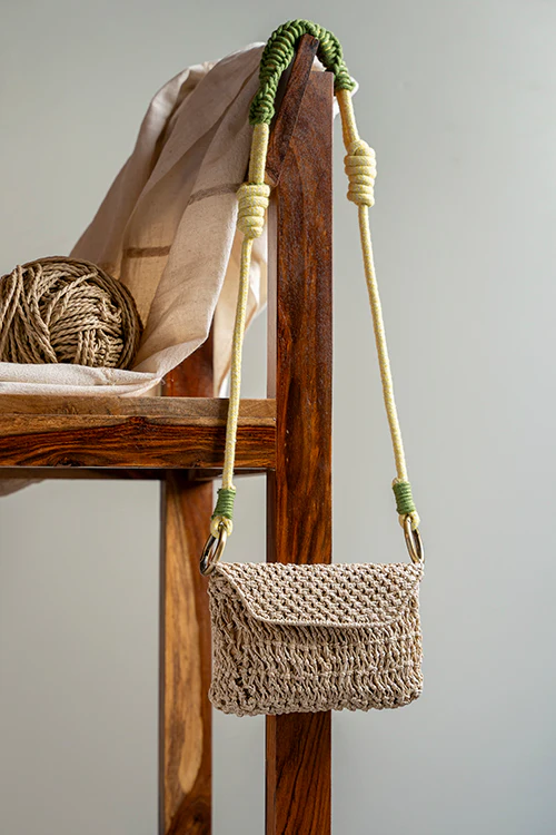 One 'O' Eight Knots Glee Raffia Mini Bag - Beige - Image 2