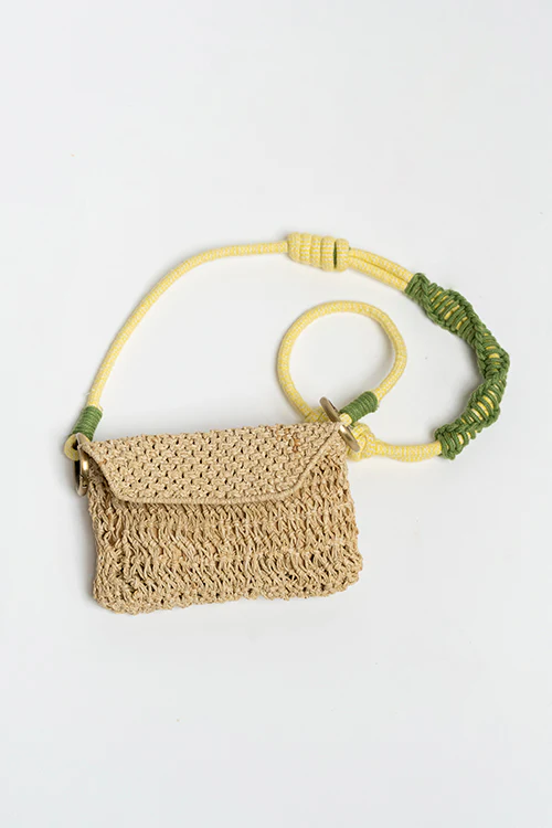 One 'O' Eight Knots Glee Raffia Mini Bag - Beige - Image 3