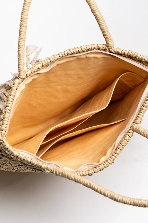 One 'O' Eight Knots Moonlit Raffia Bag - Image 3