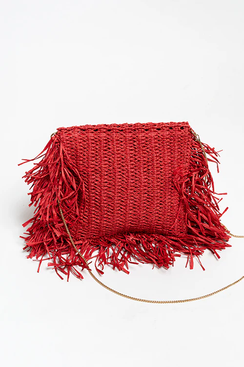 One 'O' Eight Knots Poppy Raffia Bag - Image 5