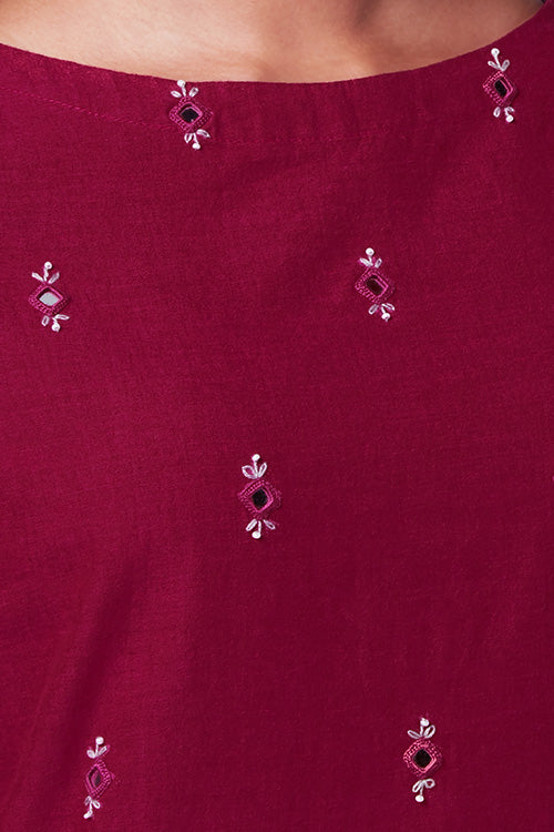 Okhai 'Passion' Embroidered Cotton Kurta - Image 3