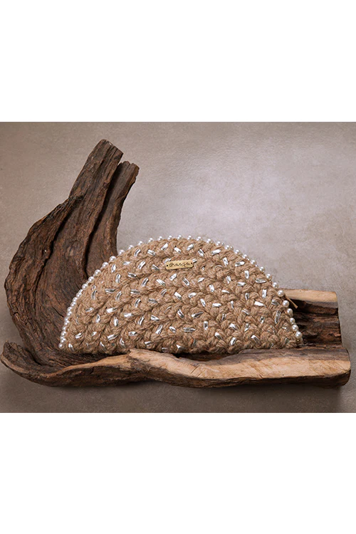 Dhaaga Pastel Bouquet In Silver Half Moon Clutch Bag - Image 5