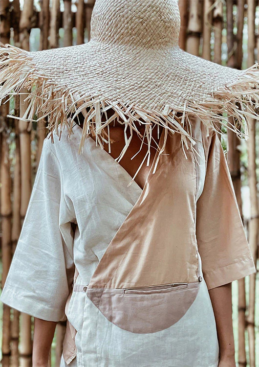 Patch Over Patch Peach Wrap Top - Image 6