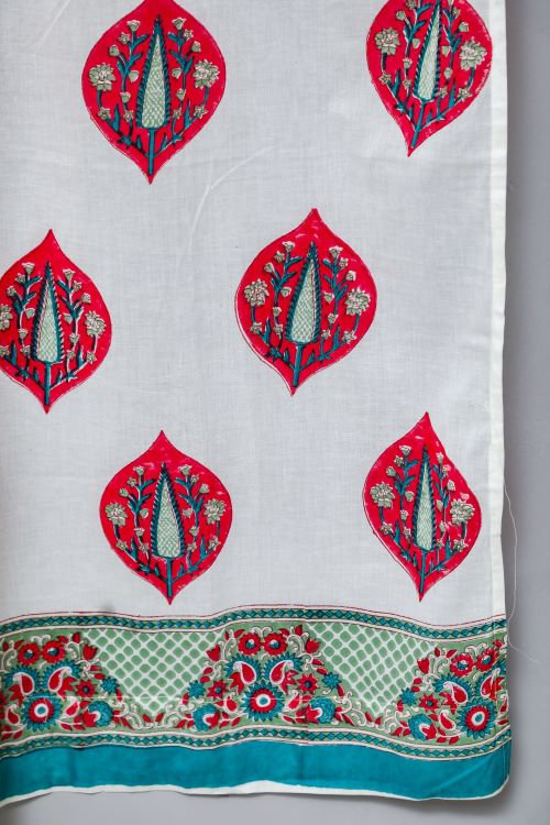 Sooti Syahi Persian Palm Hand Block Printed Door Curtain - Image 5