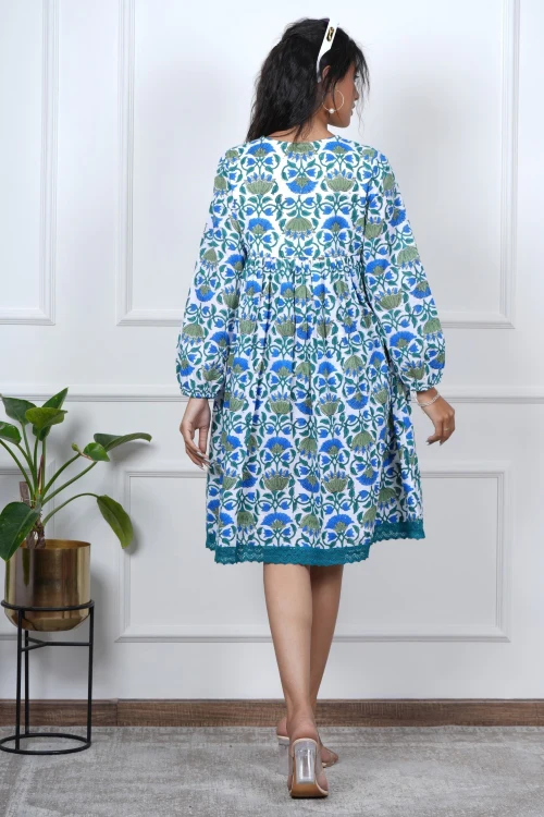 Sooti Syahi Petal Perfection Hand Block Printed Dress - Image 7